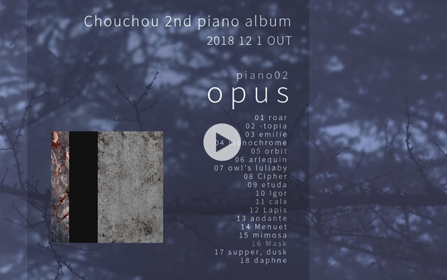 Chouchou - Piano Album "opus" Trailer